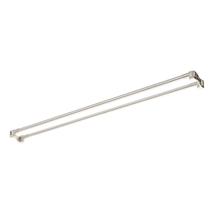 Signature Hardware 60" Brass Straight Double Bar Shower Curtain Rod